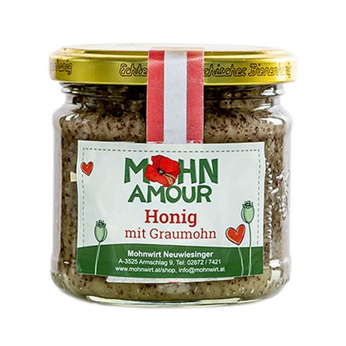 Graumohn Cremehonig 250g - Österreichischer Cremehonig mit Waldviertler Graumohn von Mohn Amour