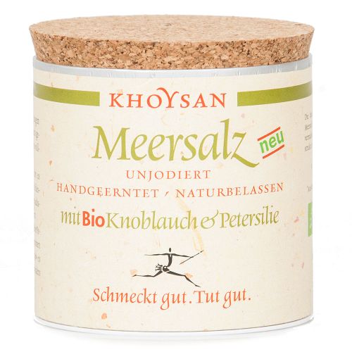 Meersalz mit Bio Knoblauch und Petersilie Würzdose 200g von Khoysan