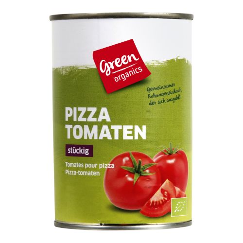 Organic pizza tomatoes in pieces 400g - value pack of 12 from Green Organics