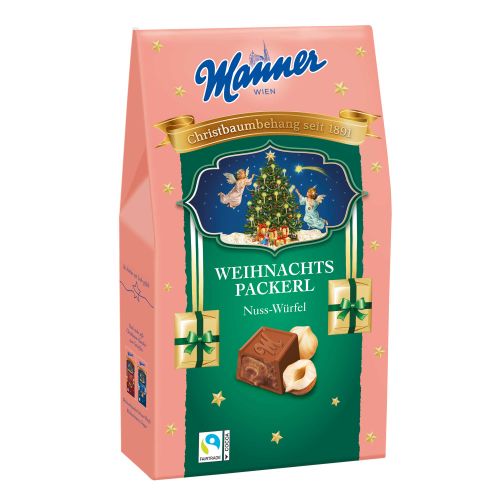 Manner Weihnachtspackerl Nuss-Würfel 290g - Baumbehang von Manner