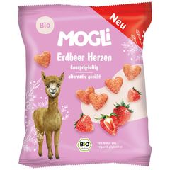 Bio Puffmais Erdbeer Herzen 30g - 7er Vorteilspack von Mogli