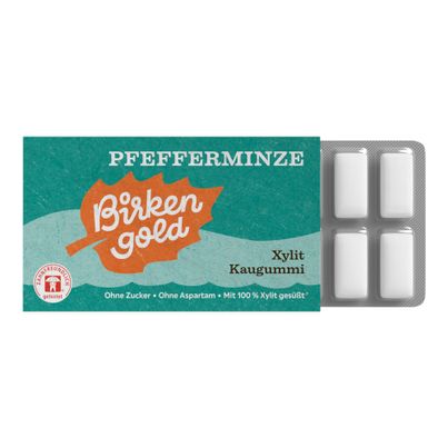 Bio Kaugummi Pfefferminze 12ct - 24er Vorteilspack von Birkengold
