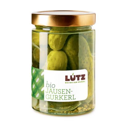 Bio Jausen Gurkerl Essiggurken 580ml - in feinster Marinade - sorgsam verarbeitet - knackig und frisch - ohne Zusatzstoffe von Bio Lutz