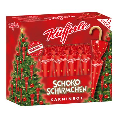 Küfferle Schokoschirmchen karminrot 12 Stück - 162g von Küfferle