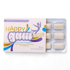 HappyGum Kaugummi Packung 9 Stück - Zuckerfreier Kaugummi mit Lavendelöl Zink und Vitaminen