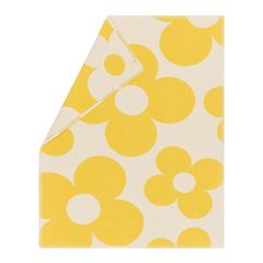 Babydecke Flowers 70 x 90 cm - Hellgelb - GOTS zertifiziert - von David Fussenegger