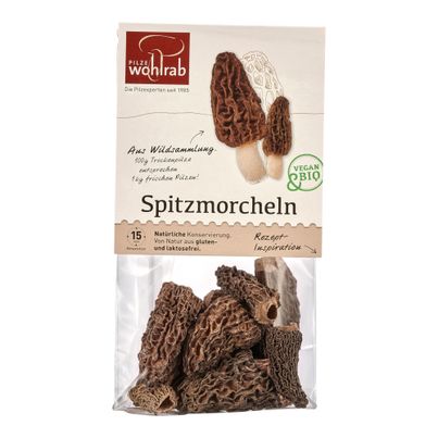 Bio Spitzmorcheln getrocknet 15g - 6er Vorteilspack von Pilze Wohlrab