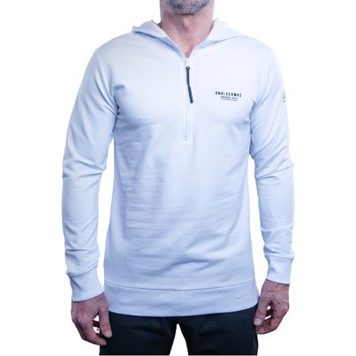 Dunkelschwarz Hoodie Kurz-Zip DS-7 DNKLINE white