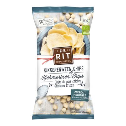 Bio Kichererbsen-Chips Meersalz 75g - 8er Vorteilspack von De Rit