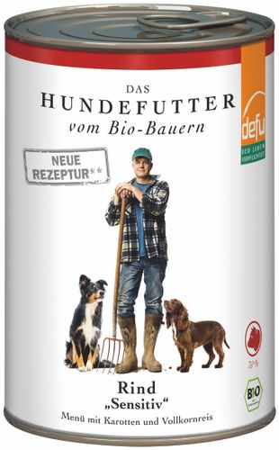 Bio Hundefutter Menü mit Rind und Karotte 410g - 12er Vorteilspack von Defu