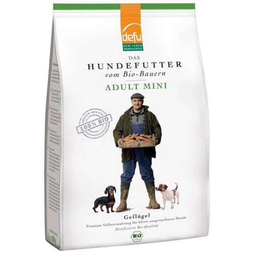 Bio Hundefutter Adult Mini Geflügel 800g - 4er Vorteilspack von Defu