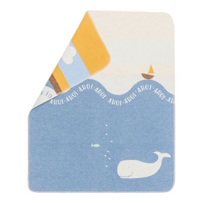 Baby Blanket Whale Color Blue 90x70cm by David Fussenegger