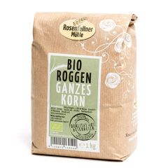 Bio Roggen ganzes Korn 1000g - reich an Ballaststoffen - besonders gut verträglich - Vielfalt an Aminosäuren von Rosenfellner Mühle