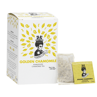 AFRO TEA Golden Chamomile Kamillentee - Premium Tee 15 Stück - 15 handgenähte Teebeutel mit Kamillenblüten von AFRO COFFEE