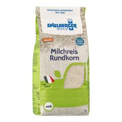 Bio Milchreis Rundkorn weiß 1000g - 6er Vorteilspack von Spielberger Mühle
