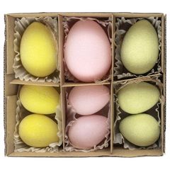 Ostereier pastell Kunststoff 9Stück von Decor Service