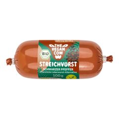 Bio Streichvurst Schwarzer Pfeffer 100g - 8er Vorteilspack von The Vegan Cow
