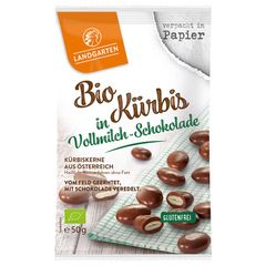 Bio Kürbiskerne in VM Schokolade 50g - 10er Vorteilspack von Landgarten