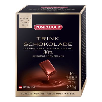 Drinking chocolate 10x22g from Pompadour
