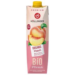 Bio Pfirsich Fruchtsaft 1000ml - besonders fruchtiger und vollmundiger Geschmack - Frei von künstlichen Aromen von Höllinger Juice