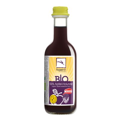 Bio Apfel-Holunder-Saft trüb MW 250ml - 24er Vorteilspack von Hasenfit
