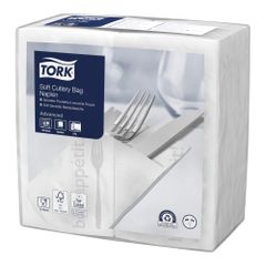 Bestecktasche 3lg.weiß 40x40cm 100ct von Tork