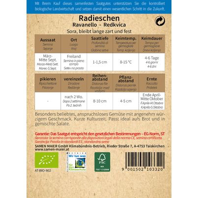 Bio Radieschen Sora - Saatgut fr zirka 200 Radieschen von Samen Maier  online bestellen