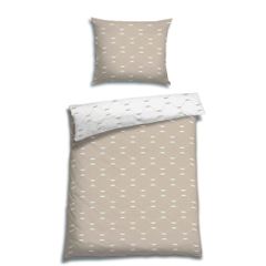 Fein Renforcé Bettwäsche BONIA BEIGE Set bestehend aus: 1 x Decke 140 x 200 cm und 1 x Kissen 70 x 90 cm von FLORELLA