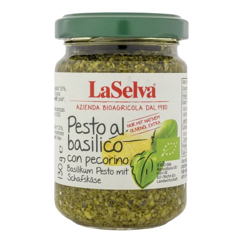 Organic basil pesto with sheep cheese 130g - value pack of 6 from La Selva