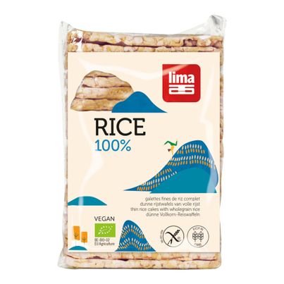 Bio Dünne VK-Reiswaffeln mit Salz 130g - 12er Vorteilspack von Lima