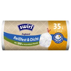 Müllbeutel weiß Zugband 35l 11Stück von Swirl