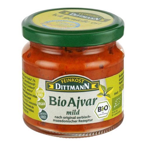 Organic Ajvar mild 187g - value pack of 6 from Feinkost Dittmann