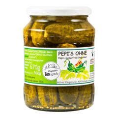 Bio Pepis Ohne-Essiggurkerl o.Zu. 670ml - 6er Vorteilspack von Pflügelmeier Pepi's