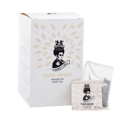 AFRO TEA Pure White Weißer Tee - Premium Tee 15 Stück - 15 handgenähte Teebeutel mit Weißtee von AFRO COFFEE