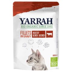 Bio Yarrah Katzenfutter Filets Rind in Soße 85g - 14er Vorteilspack - Tierfutter von Yarrah