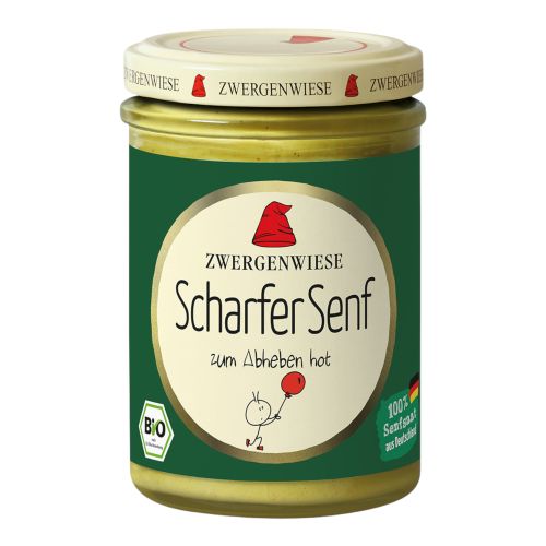 Bio Scharfer Senf 160ml - 6er Vorteilspack von Zwergenwiese