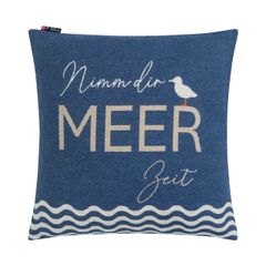 Kissenhülle Nimm dir Meer Zeit 50 x 50 cm - Marine - GRS zertifiziert - von David Fussenegger