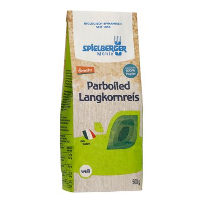 Bio Parboiled Langkornreis weiß 500g - 4er Vorteilspack von Spielberger Mühle