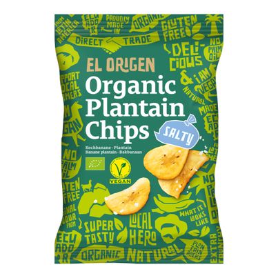 Bio Kochbananen Chips mit Meersalz 80g - 8er Vorteilspack von El Origen Food Gmbh