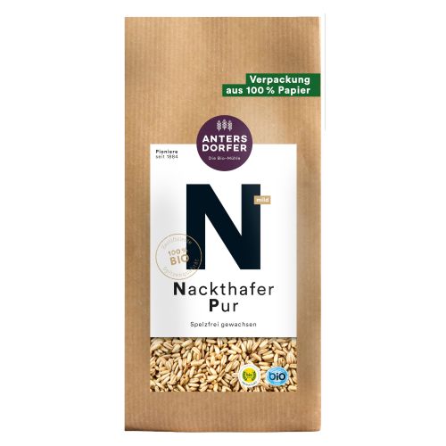 Organic naked oats pure 1000g - value pack of 6 from Antersdorfer Mühle