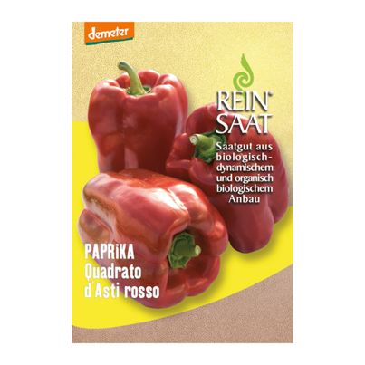 Bio Paprika Quadrato d'asti Rosso Saatgut - 1 Beutel - 5er Vorteilspack von Reinsaat