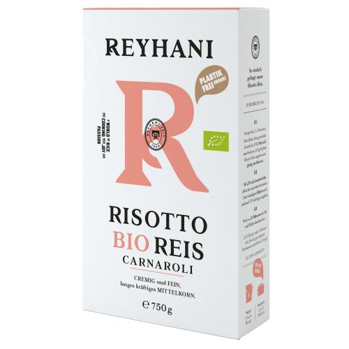 Bio Risotto Carnaroli 750g - Perfekt für dein LIEBLINGS-Risotto - Außen cremig - innen bissfest - langes kräftiges Mittelkorn von Reyhani