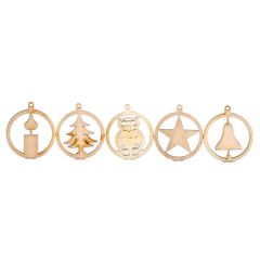 Holz-Christbaumanhänger einfach - 1 Stück (25 Motive)