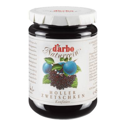 Darbo Naturrein Schwarzer Holunder Zwetschken Konfitüre 450g