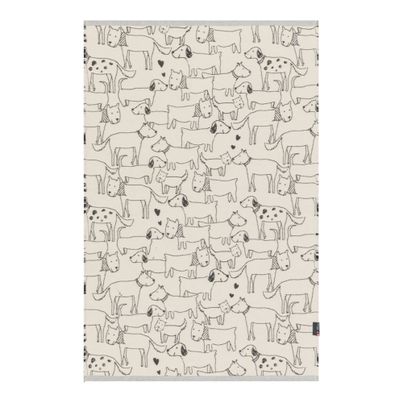 Rug Dogs Allover Color Offwhite 75x120cm by David Fussenegger