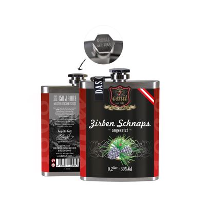 Zirben Schnaps angesetzt im Flachmann 200ml