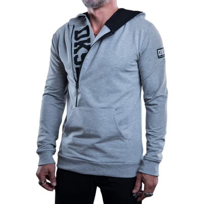 Dunkelschwarz Zip-Hoodie DS-71 DKSZ grey