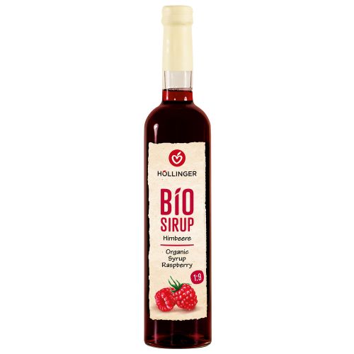 Bio Himbeer Sirup 500ml - intensiv himbeeriger Geschmack - frei von künstlichen Aromen Farbstoffen und Konservierungsmittel von Höllinger Juice