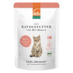 Bio Katzenfutter Lachs Harmonie 85g - 14er Vorteilspack von Defu