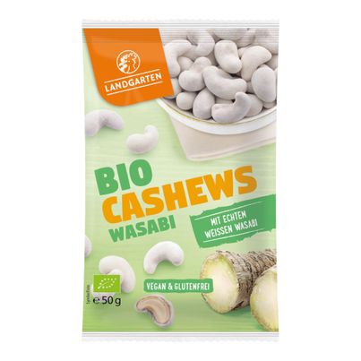 Bio Cashews Wasabi 50g - 10er Vorteilspack von Landgarten